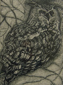 Eagle Owl Woodcut
